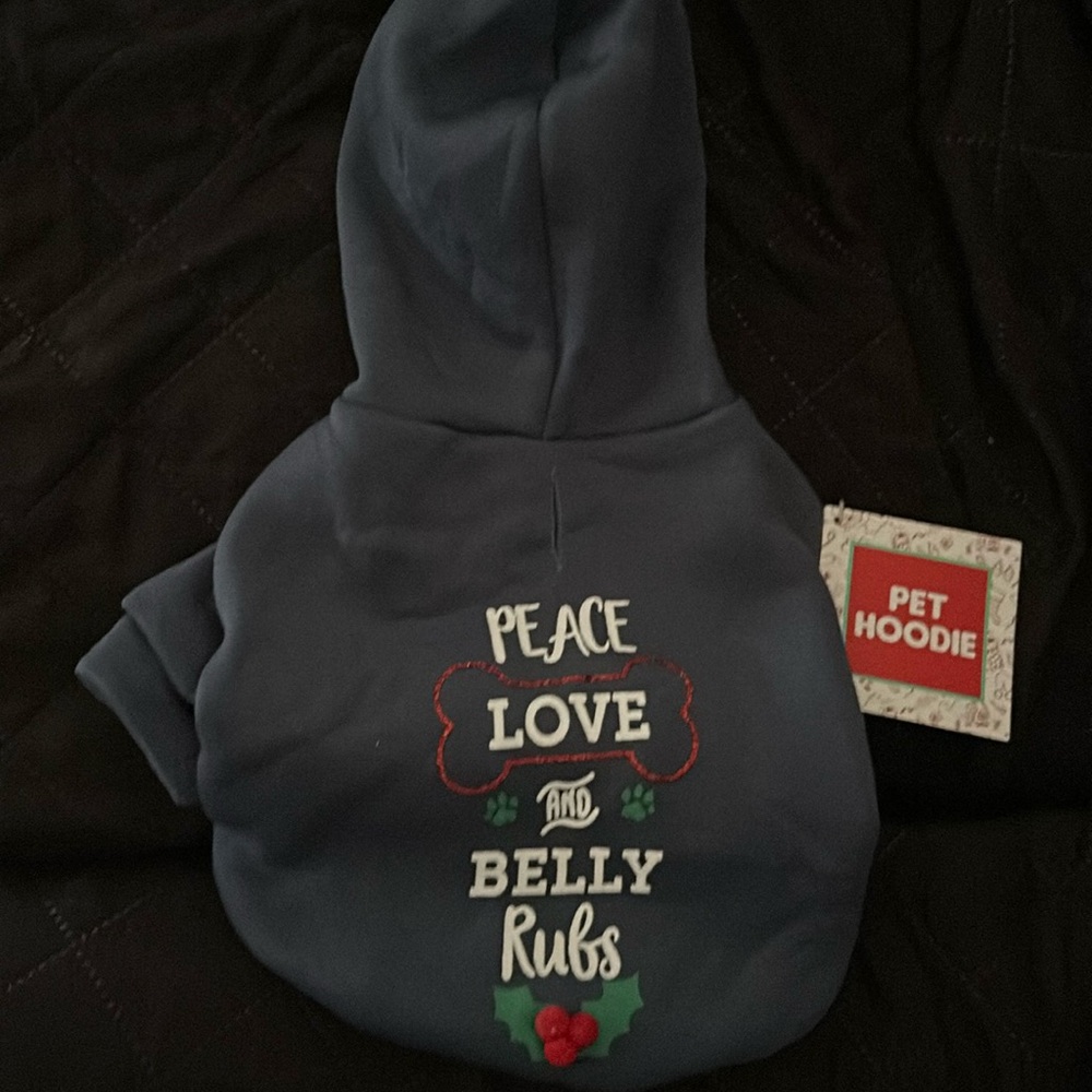 Navy Christmas themed hoodie